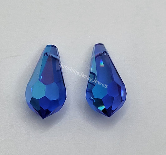 WEB EXCLUSIVE - #6000 - Swarovski Crystal Sapphire AB 15x7.5mm Teardrop Pendants