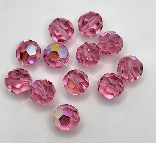 WEB EXCLUSIVE - #5000 - Swarovski Crystal Rose AB 9mm Faceted Round Beads