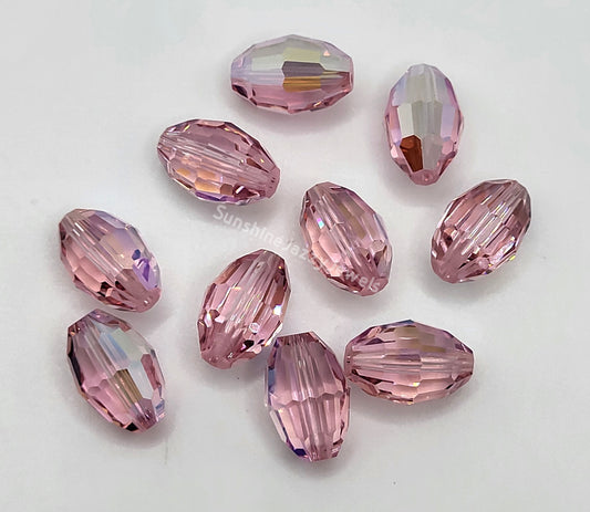 WEB EXCLUSIVE - #5200 - 6pc Swarovski Crystal Light Rose AB 12x8mm Oval Beads
