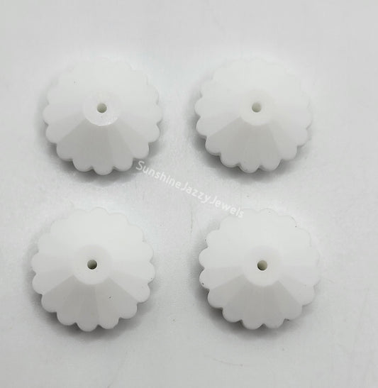 WEB EXCLUSIVE - #3701 - 4pc Swarovski Crystal Chalk White 16mm Margarita Beads; Sew on Buttons
