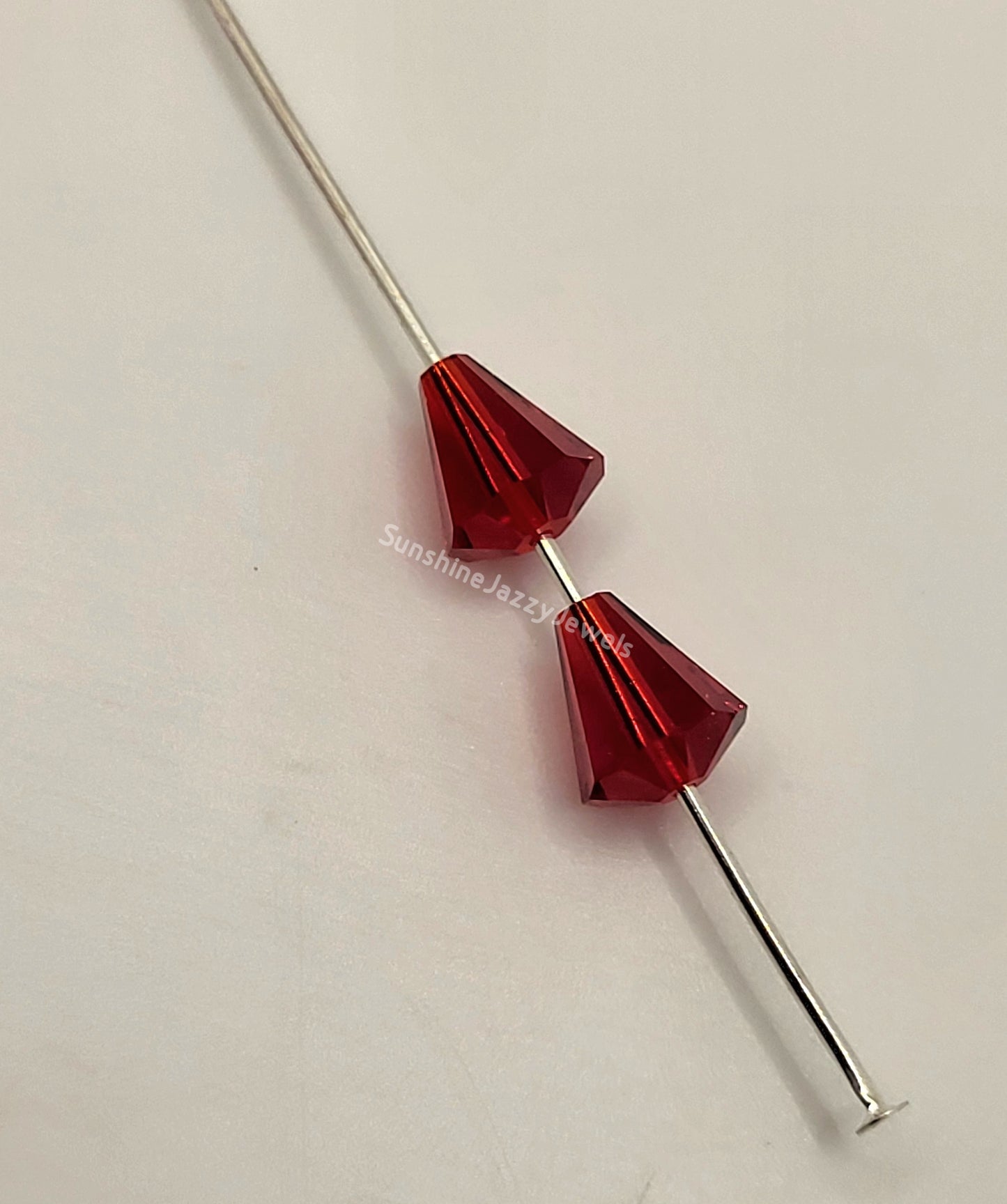 WEB EXCLUSIVE - #5400 - 6pc Swarovski Crystal Light Siam 8x7mm Cone Beads