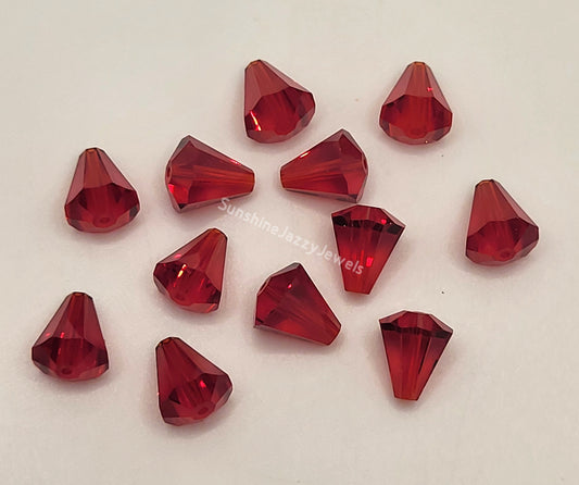 WEB EXCLUSIVE - #5400 - 6pc Swarovski Crystal Light Siam 8x7mm Cone Beads