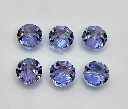 WEB EXCLUSIVE - #5100 - 6pc Swarovski Crystal Alexandrite AB 10mm Lentil Beads