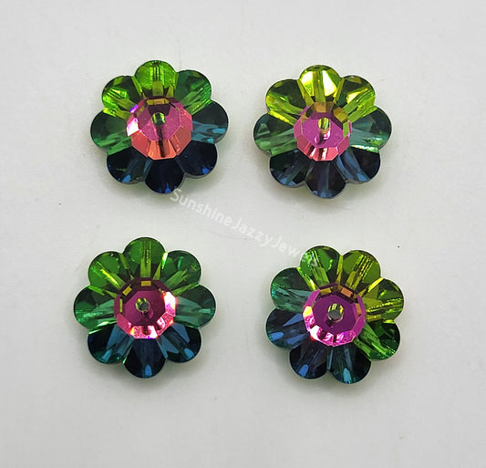 WEB EXCLUSIVE - #3700 - 4pc Swarovski Crystal Vitrail Medium 14mm Margarita Beads