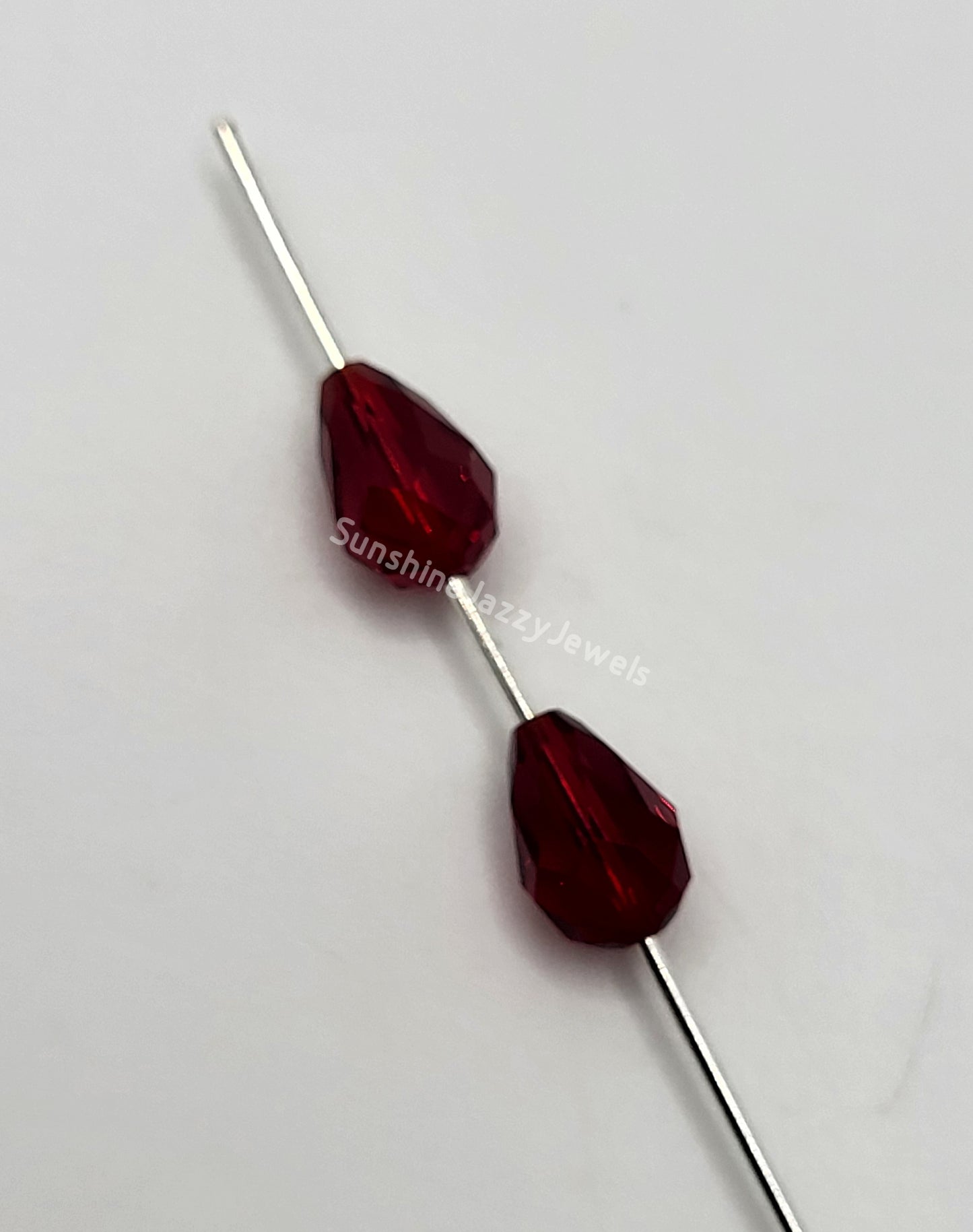 WEB EXCLUSIVE - #5500 - 6pc Swarovski Crystal Siam 9x6mm Teardrop Beads