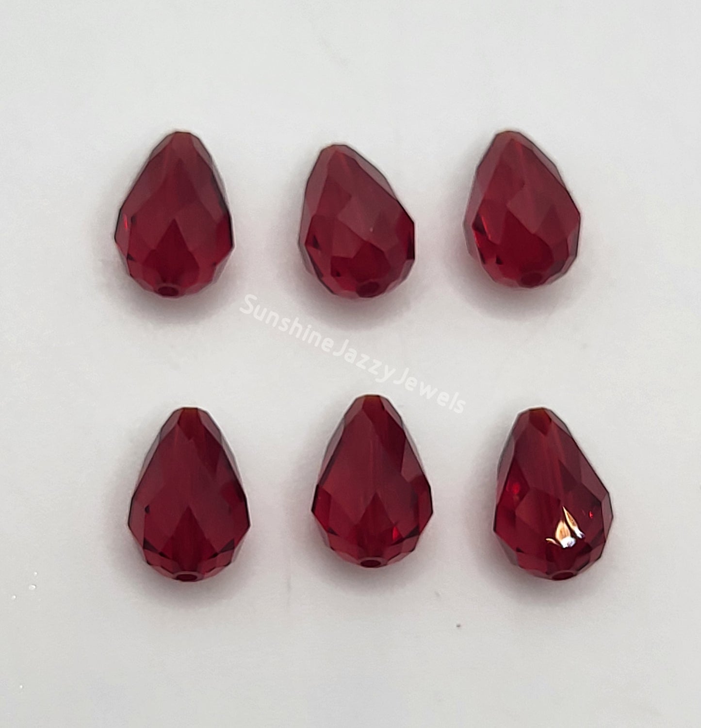 WEB EXCLUSIVE - #5500 - 6pc Swarovski Crystal Siam 9x6mm Teardrop Beads