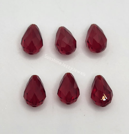 WEB EXCLUSIVE - #5500 - 6pc Swarovski Crystal Siam 9x6mm Teardrop Beads