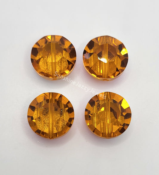WEB EXCLUSIVE - #5100 - 4pc Swarovski Crystal Sun AB 14mm Lentil Beads