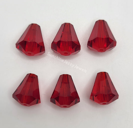 WEB EXCLUSIVE - #5400 - 6pc Swarovski Crystal Light Siam 11x10mm Cone Beads