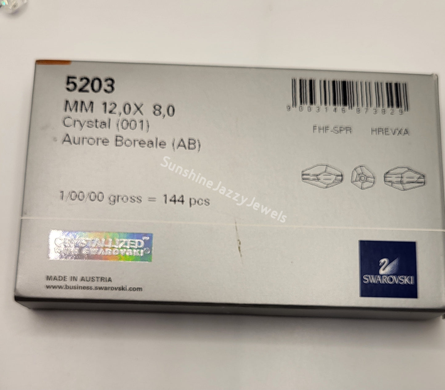 #5203 - Swarovski Crystal Clear AB Polygon Bead; 2 Sizes; 4pc per pack