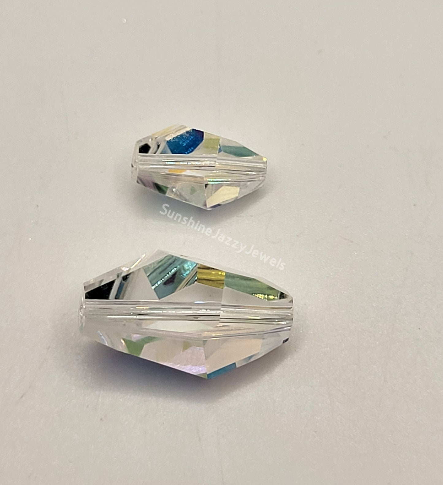#5203 - Swarovski Crystal Clear AB Polygon Bead; 2 Sizes; 4pc per pack