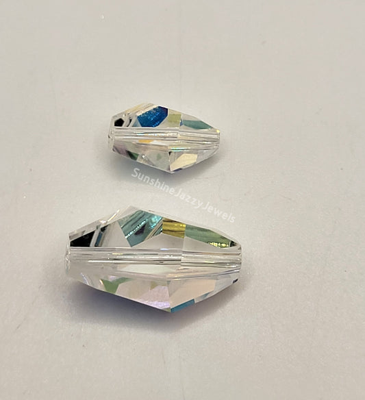 #5203 - Swarovski Crystal Clear AB Polygon Bead; 2 Sizes; 4pc per pack