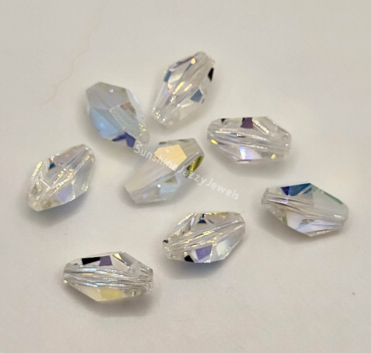#5203 - Swarovski Crystal Clear AB Polygon Bead; 2 Sizes; 4pc per pack