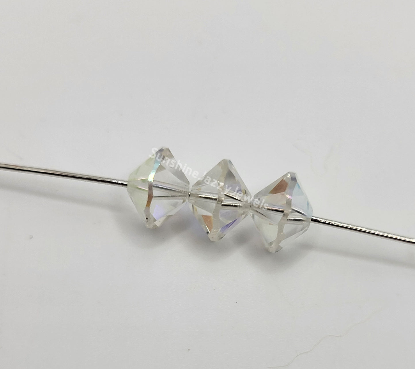 #5307 - 6pc Swarovski Crystal Clear AB 10mm Rondel Spacer Beads; LAST ONE