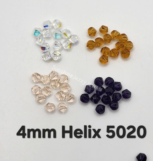 #5020 - Swarovski Crystal 4mm Helix Beads; Multiple Colors; 24pc Per Pack
