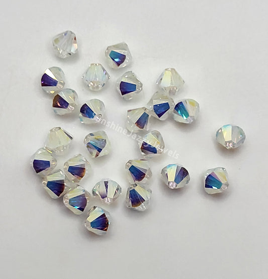 #5328 - 25pc Swarovski Crystal Clear AB2X 5mm Bicone Beads; LAST ONE