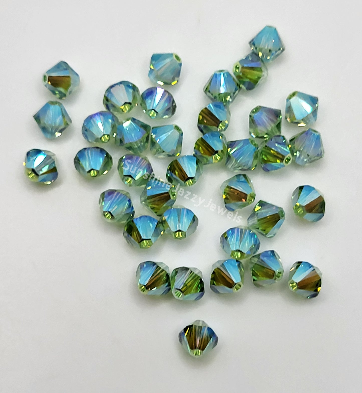 #5328 - Swarovski Crystal 6mm AB2X Bicone Beads; 12pc per pack