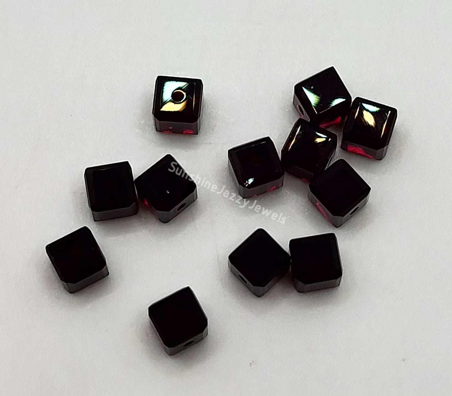 #5601 - 12pc Swarovski Crystal Garnet 4mm Cube Beads; LAST ONE