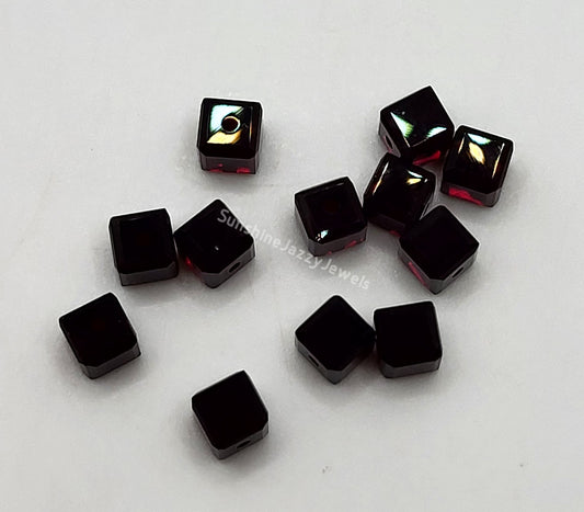 #5601 - 12pc Swarovski Crystal Garnet 4mm Cube Beads; LAST ONE