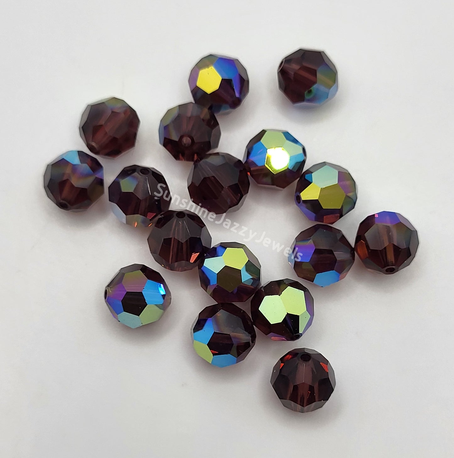 #5000 - Swarovski Crystal 8mm Round Beads w/ AB Finish; 6pc per pack
