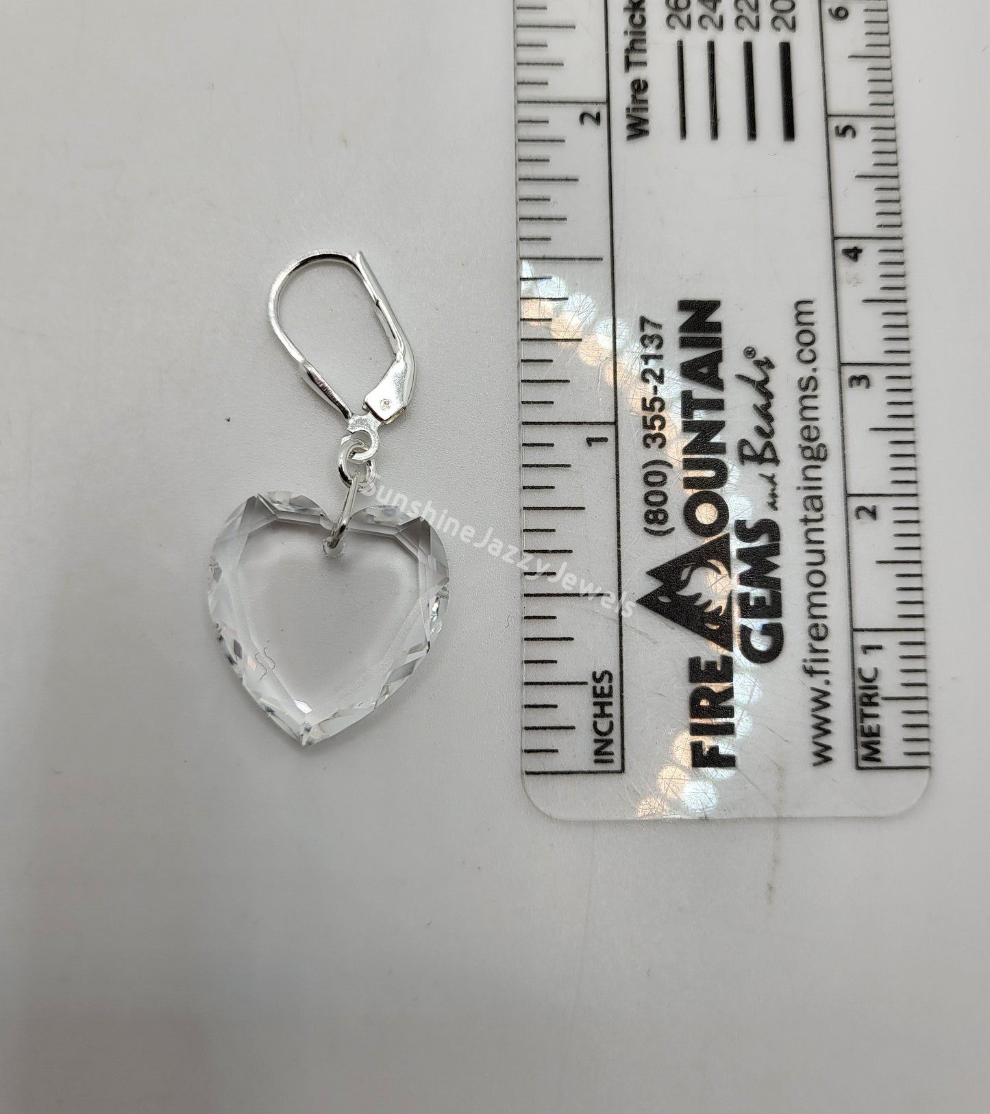 Sterling Silver Earrings - Swarovski Crystal Clear Heart 6225