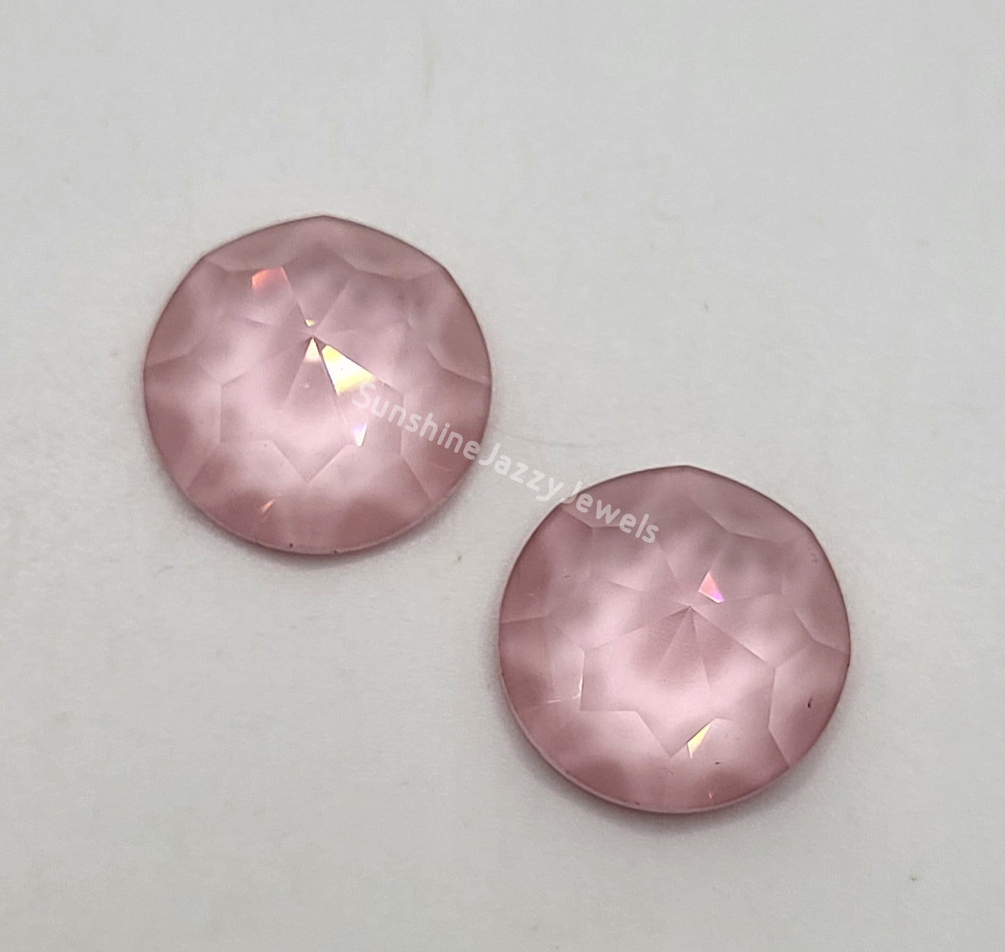 #2020 - Swarovski Crystal Light Rose 16mm Round Rauten Flatback Rhinestone Pointed Top