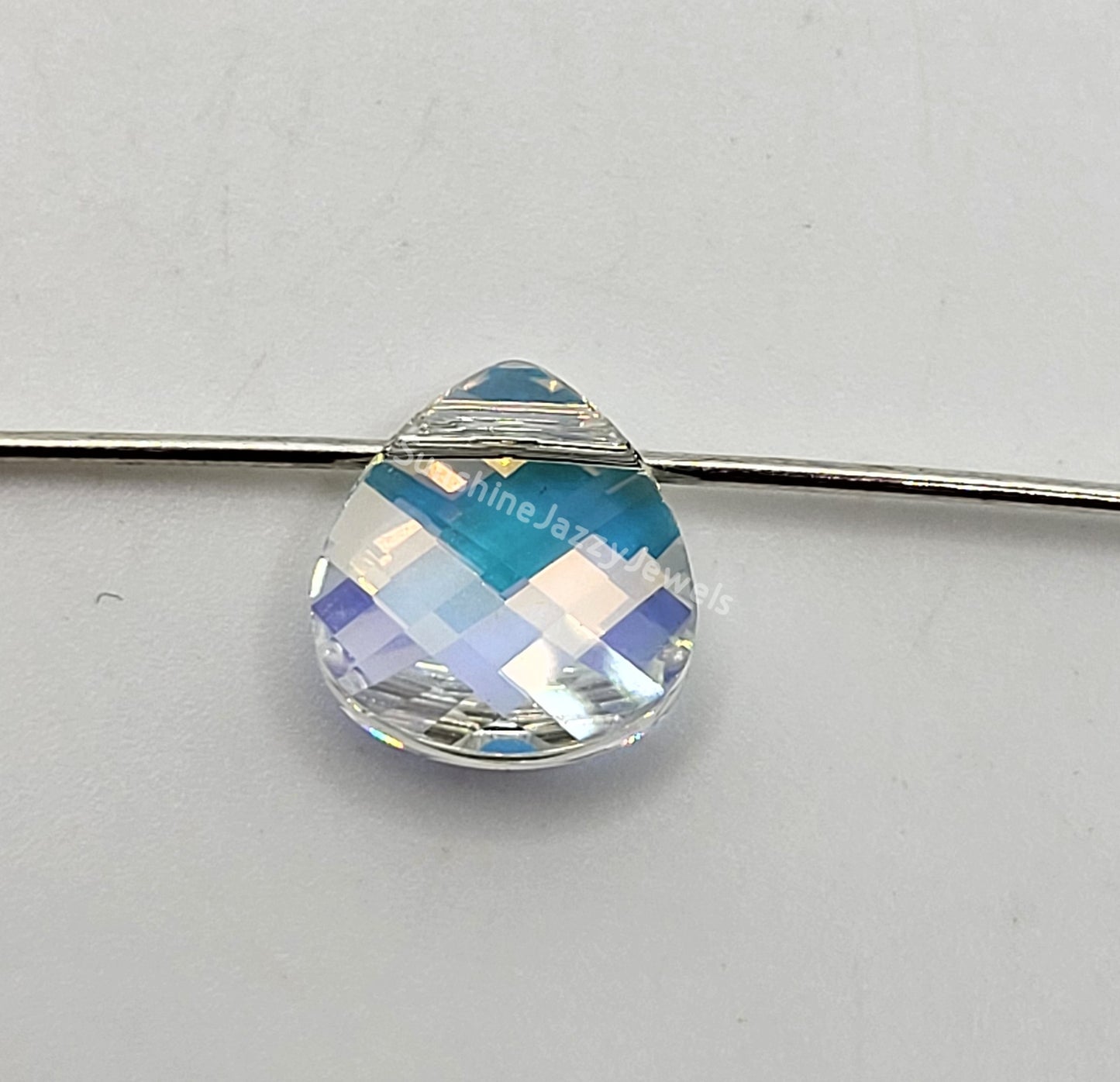 #6012 - Swarovski Crystal 11x10mm Flat Briolette Pendant; 2pc per pack