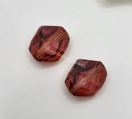 #5523 - 2pc Swarovski Crystal Red Magma 16mm Cosmic Beads; LAST ONE