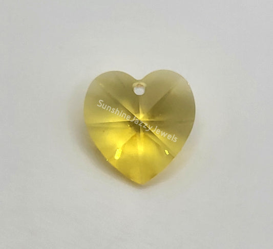 #6202 - Swarovski Crystal Light Topaz 14mm Heart Pendant; LAST ONE