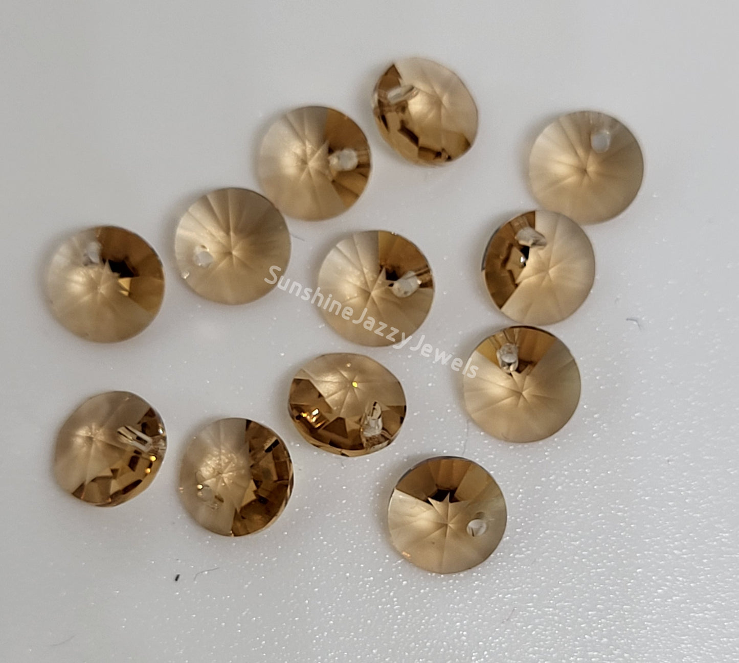 #6200 - 12pc Swarovski Crystal Light Colorado Topaz 6mm Rivoli Pendants; LAST ONE