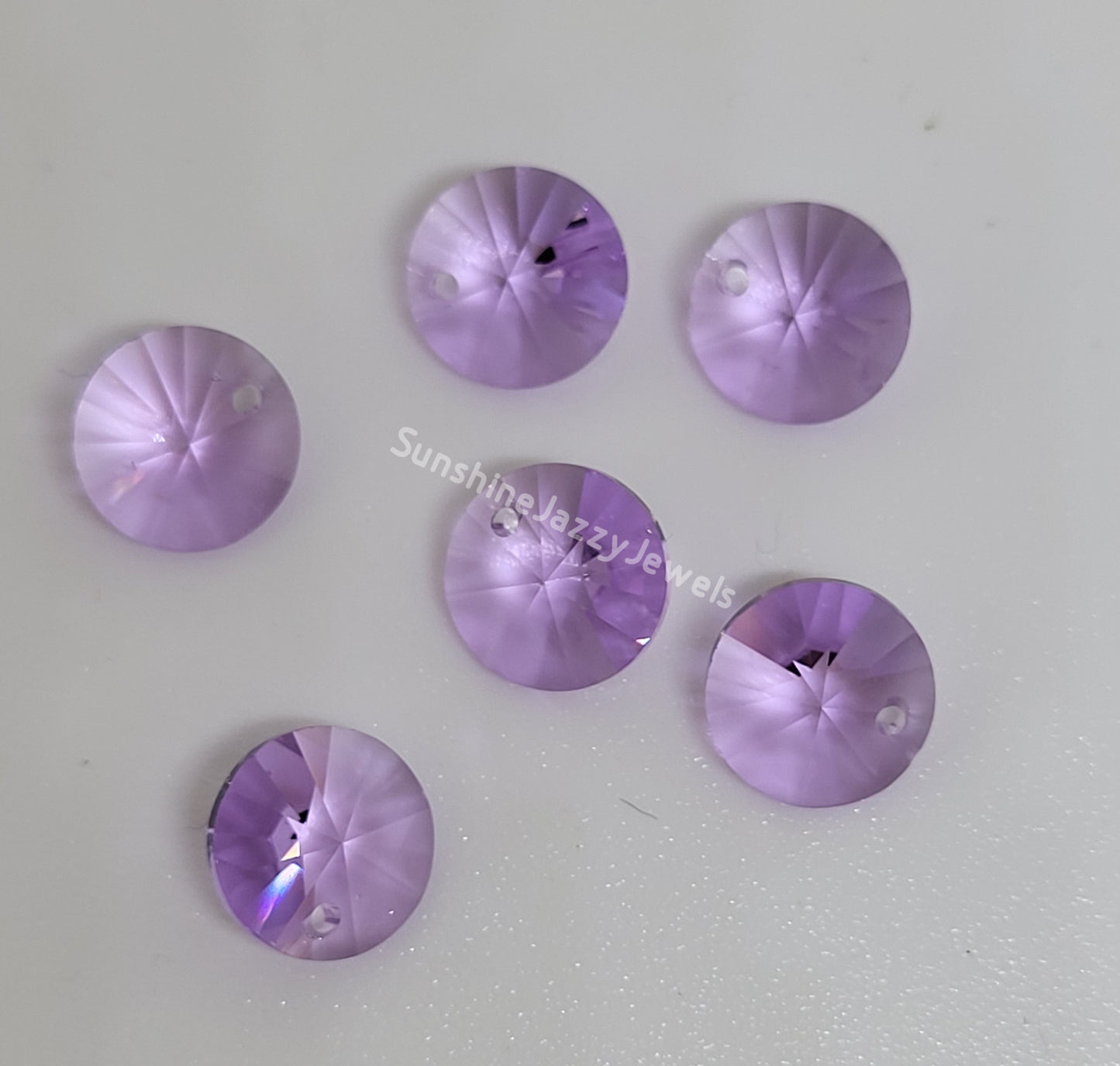 #6200 - 6pc Swarovski Crystal Violet 8mm Rivoli Pendants; LAST ONE