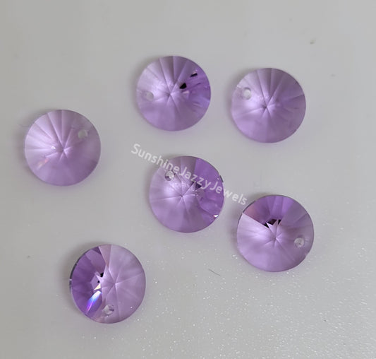 #6200 - 6pc Swarovski Crystal Violet 8mm Rivoli Pendants; LAST ONE
