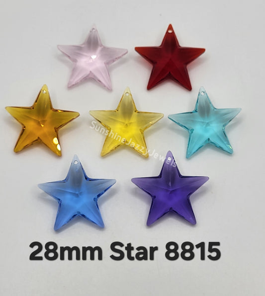 #8815 - Swarovski Crystal 28mm Star Pendant/ Prism; Many Color Choices!
