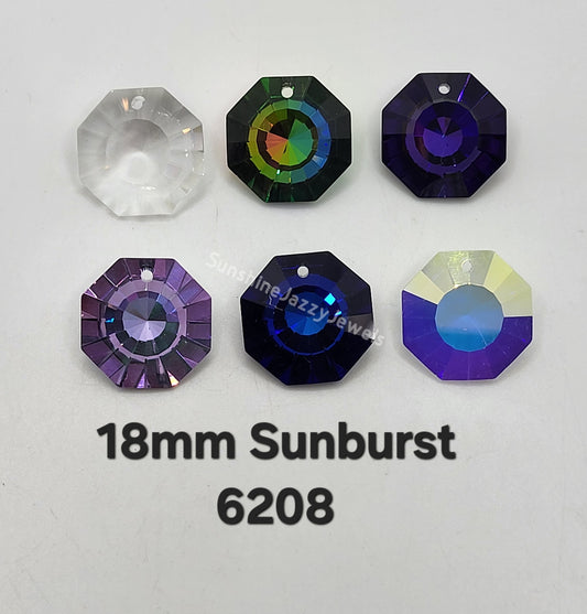 #6208 - Swarovski Crystal 18mm Sunburst Pendant; Multiple Color Choices!!