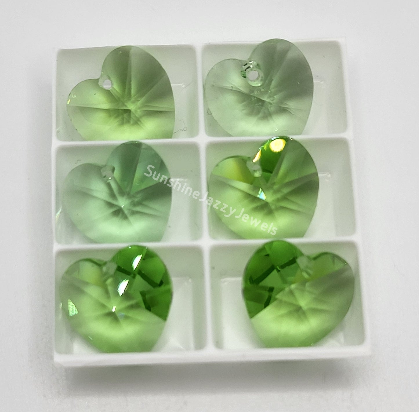 AMAZING DEAL! 6-pack Swarovski Crystal Peridot 14mm Heart 6202 Pendants