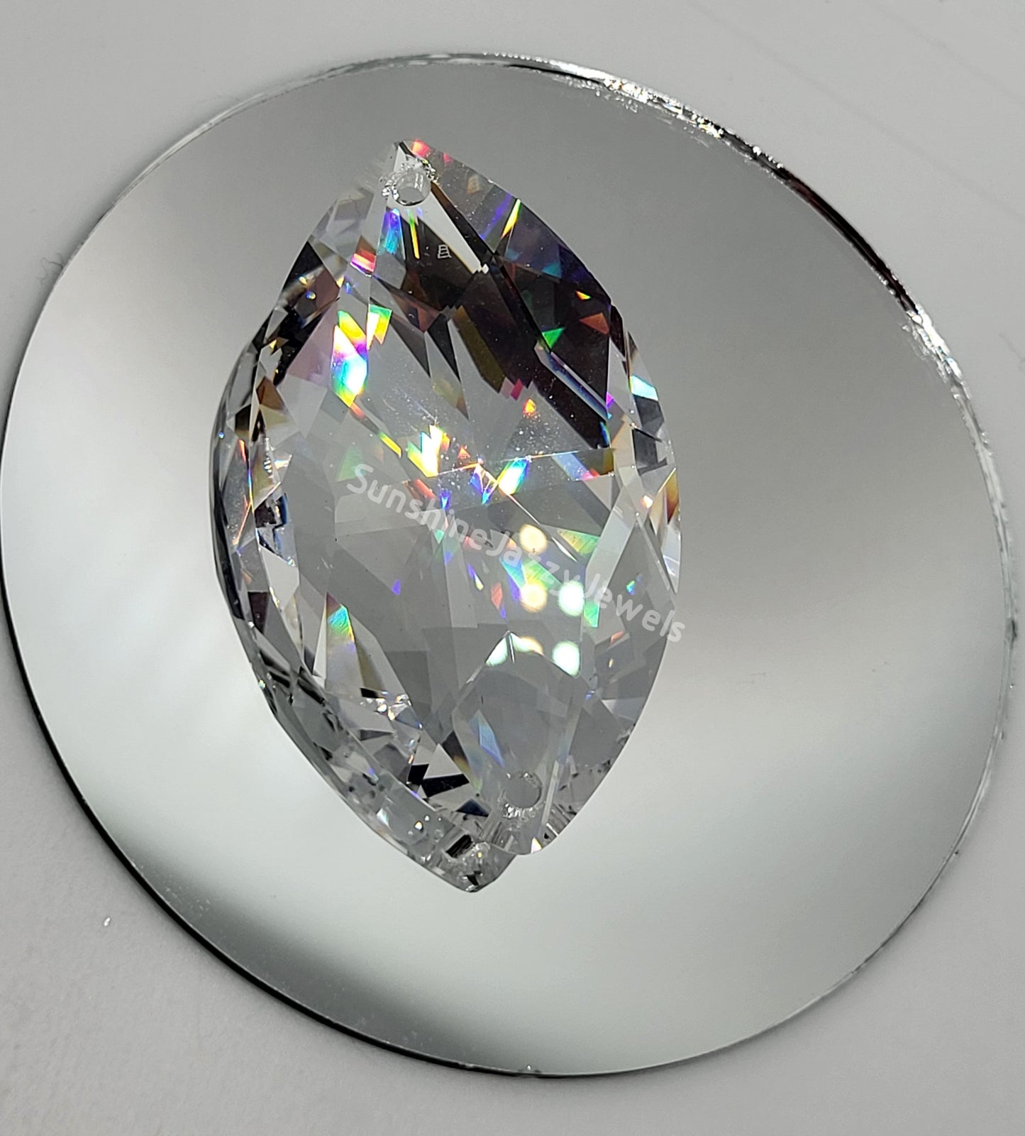 #8746 - Swarovski Crystal Clear 2 Hole Egyptian Eye/ Oval Pear Pendant/ Prism; 2 Sizes
