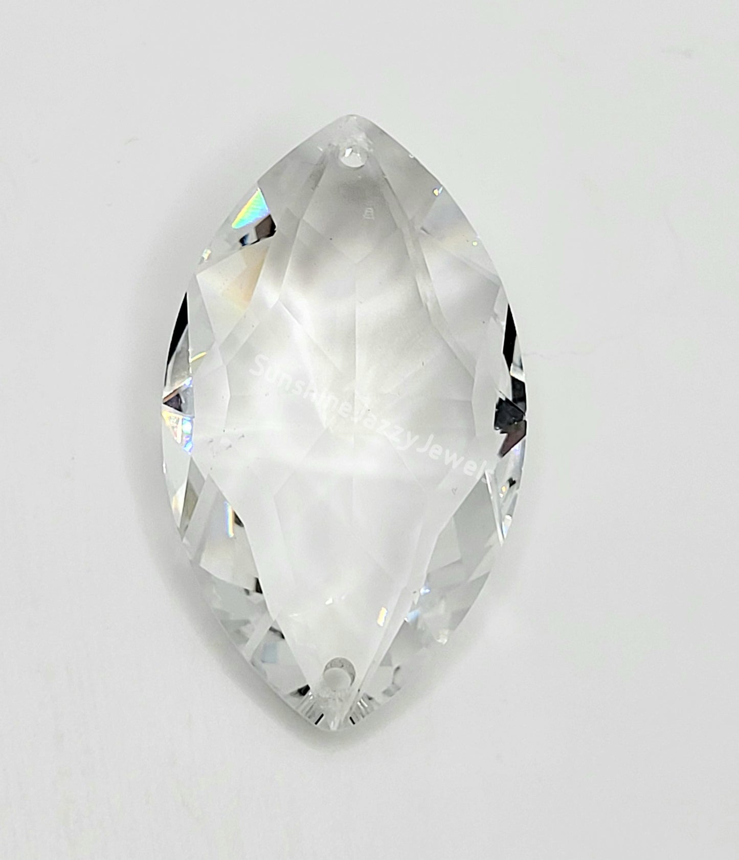 #8746 - Swarovski Crystal Clear 2 Hole Egyptian Eye/ Oval Pear Pendant/ Prism; 2 Sizes