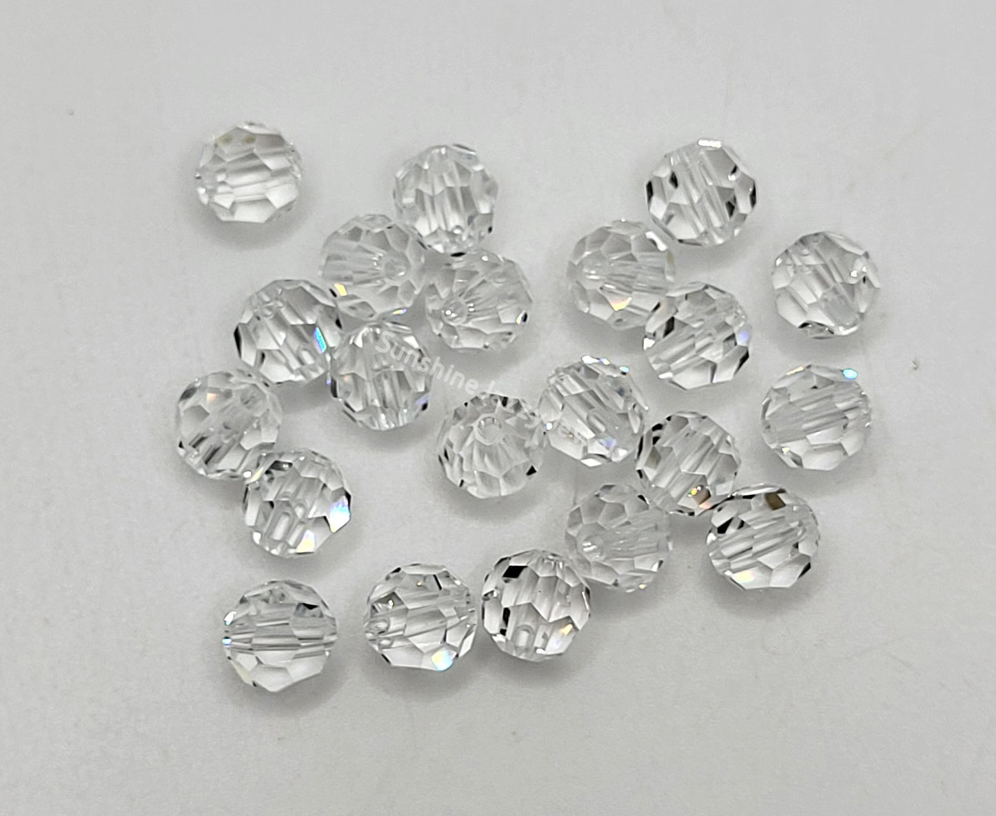 #8502 - Swarovski Crystal Clear 6mm Faceted Round Beads; Strass; Rare!