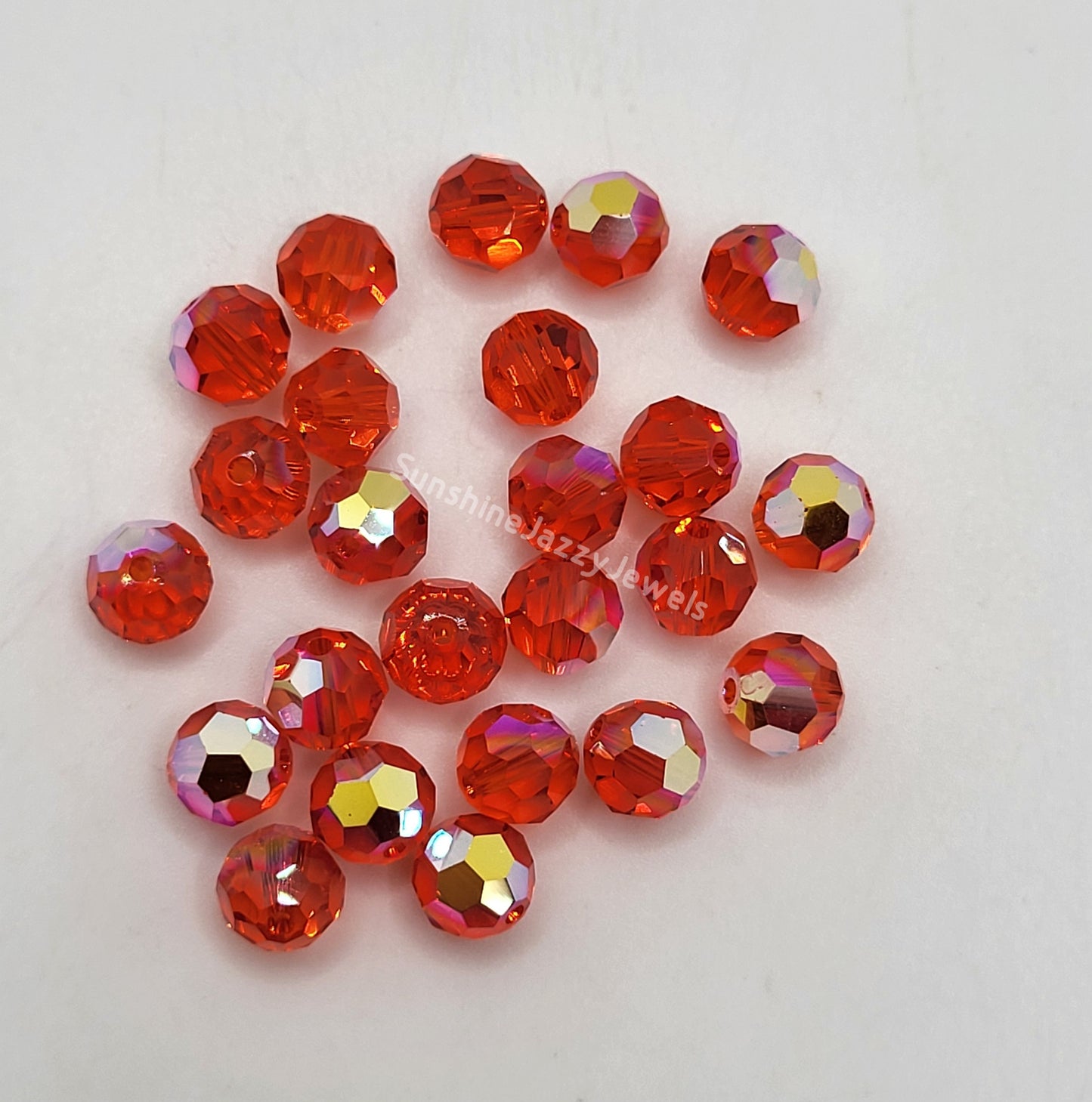 #5000 - Swarovski Crystal 4mm Round Beads w/ AB Finish; 24pc per pack