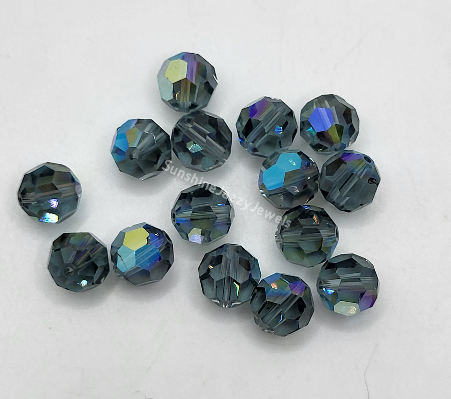 #5000 - Swarovski Crystal 8mm Round Beads w/ AB Finish; 6pc per pack