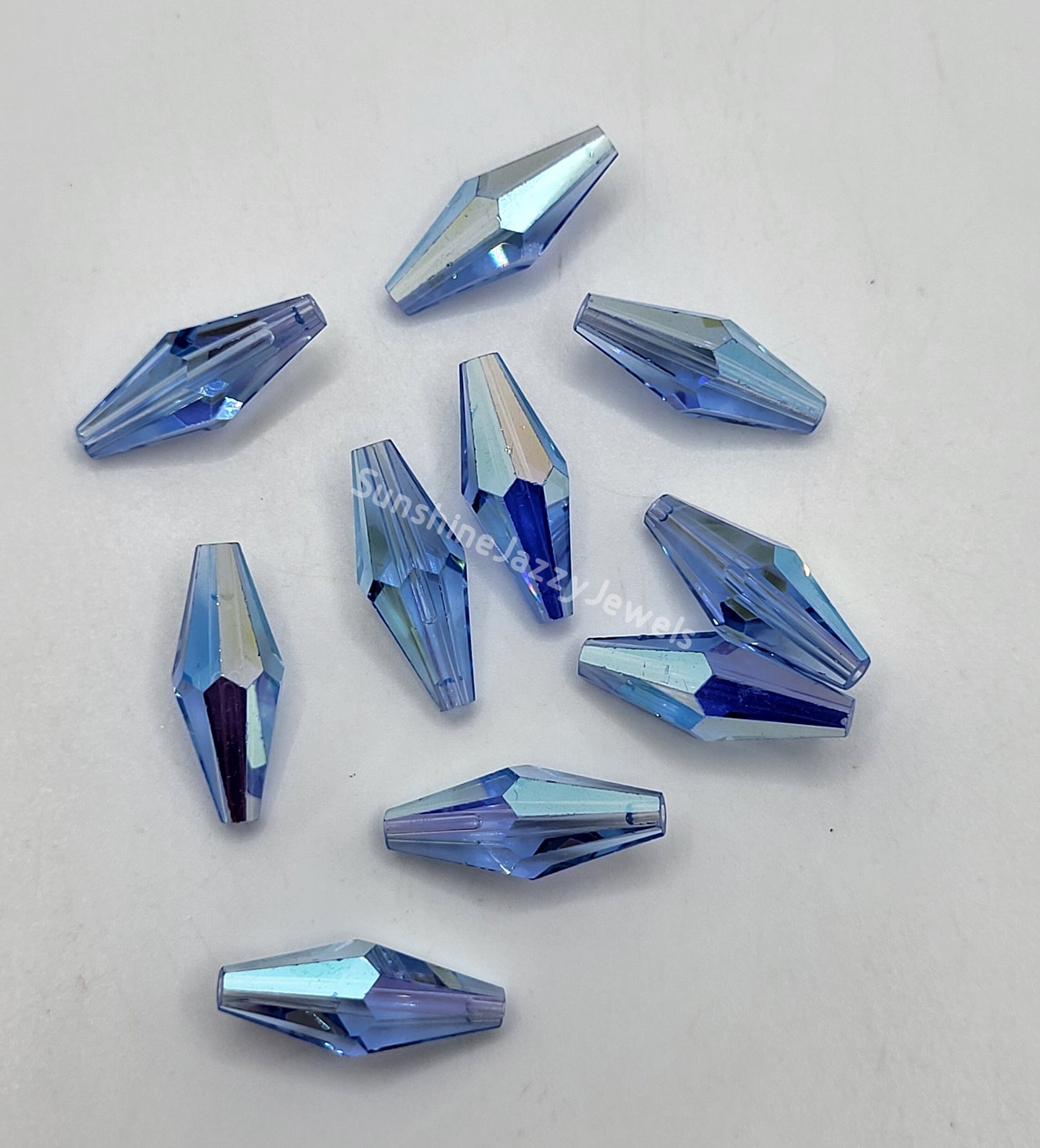WEB EXCLUSIVE - #5205 - 5pc Swarovski Crystal Light Sapphire AB 20x8mm Tube Beads
