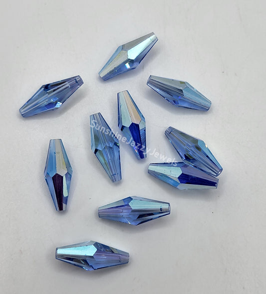 WEB EXCLUSIVE - #5205 - 5pc Swarovski Crystal Light Sapphire AB 20x8mm Tube Beads