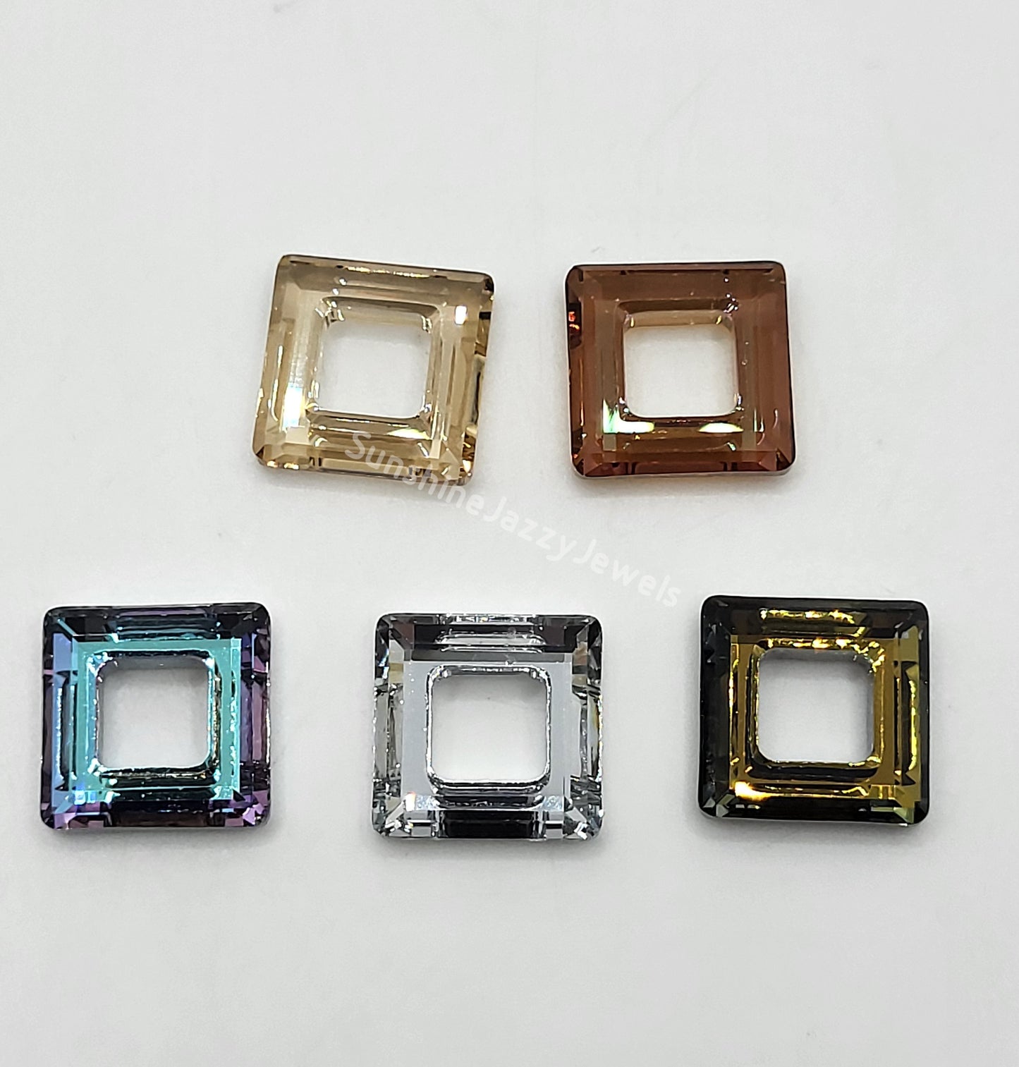 #4439 - Swarovski Crystal 14mm Square Cosmic Ring Fancy Stone; Multiple Colors