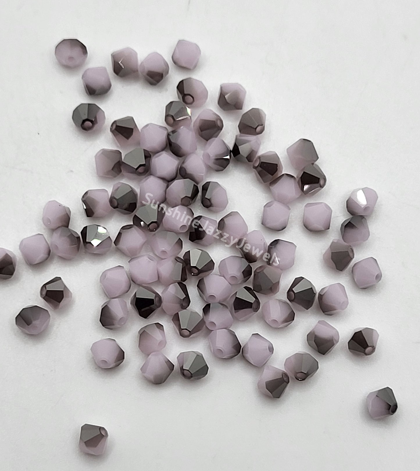#5328 - Swarovski Crystal 4mm Bicone Beads - Satin Effect; 24pc per pack