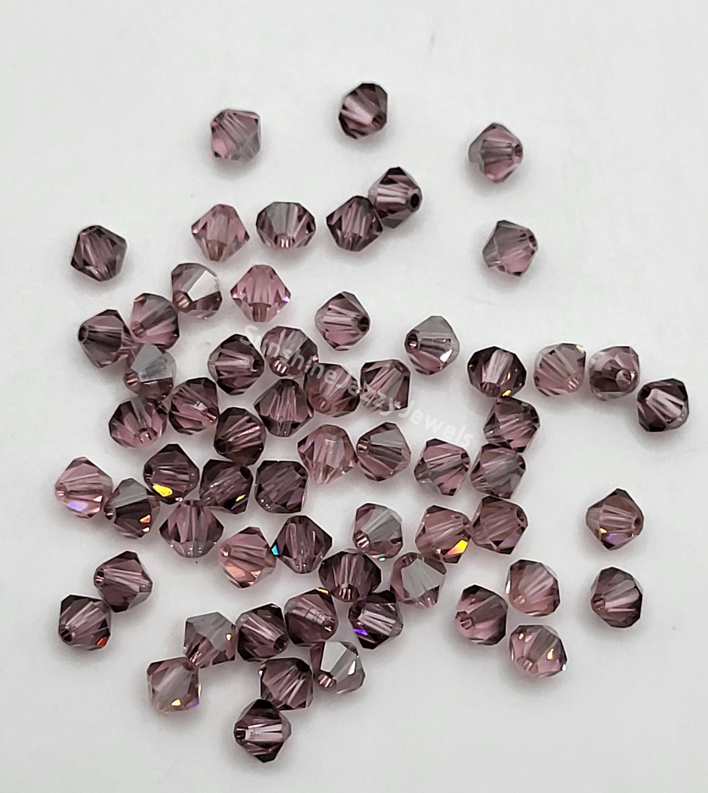 #5328 - Swarovski Crystal 4mm Bicone Beads - Satin Effect; 24pc per pack