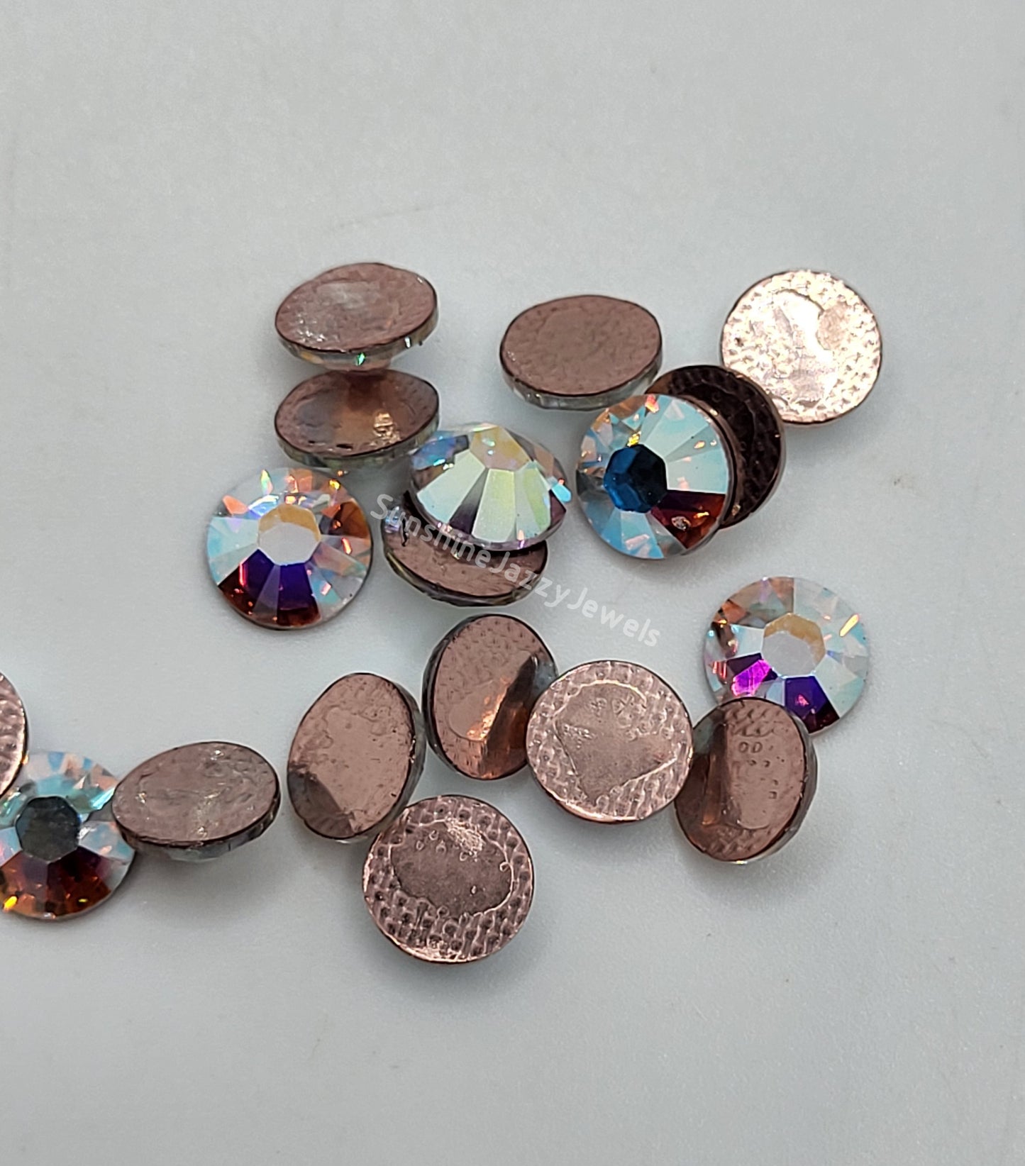 #2038 - 12pc Swarovski Crystal Clear AB ss30 Hotfix Rhinestones; 6mm