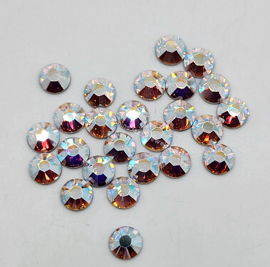 #2038 - 12pc Swarovski Crystal Clear AB ss30 Hotfix Rhinestones; 6mm