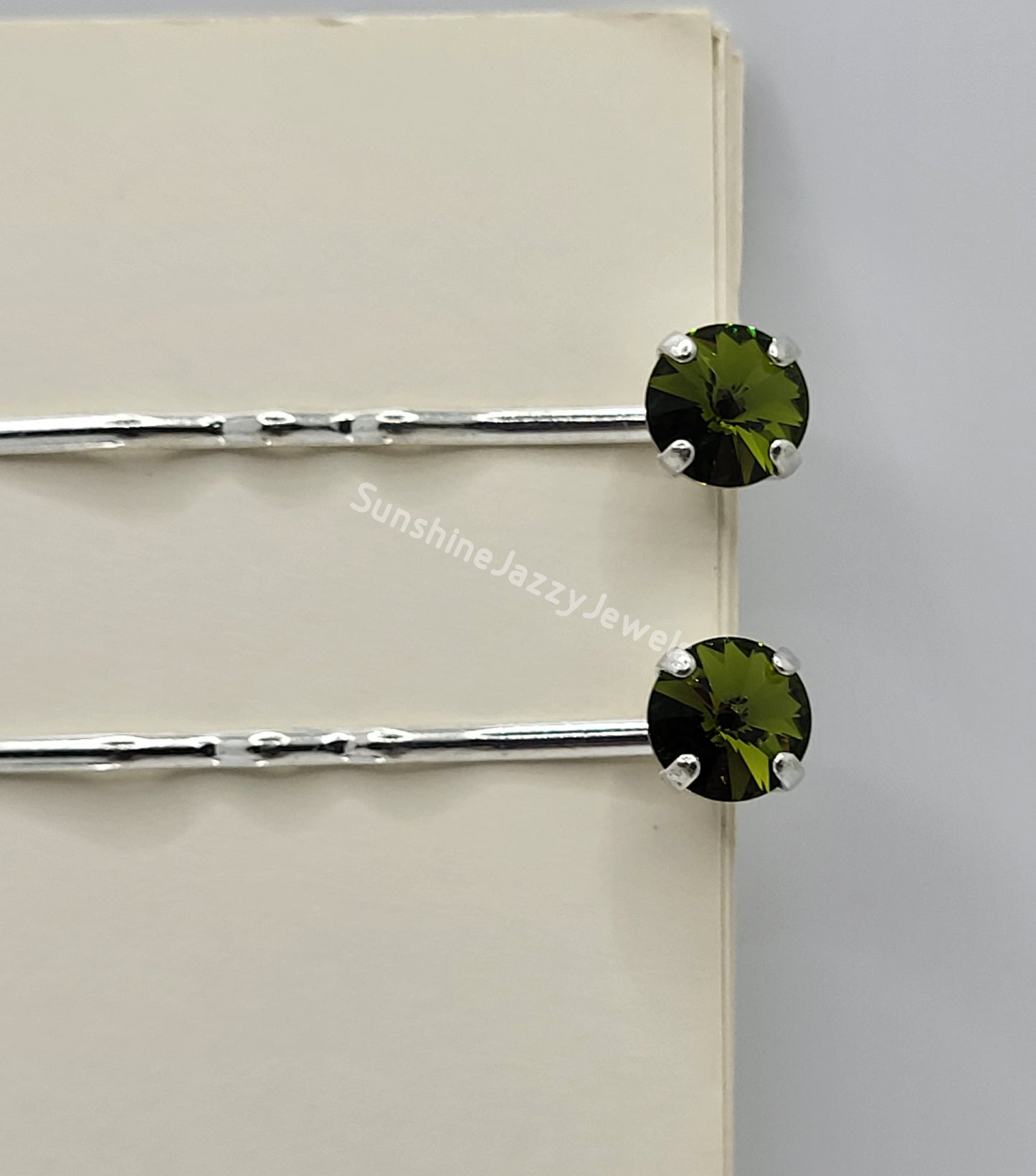 Hair/ Bobby Pins - Swarovski Crystal Chaton Stone; Pack of 2; Many Colors!
