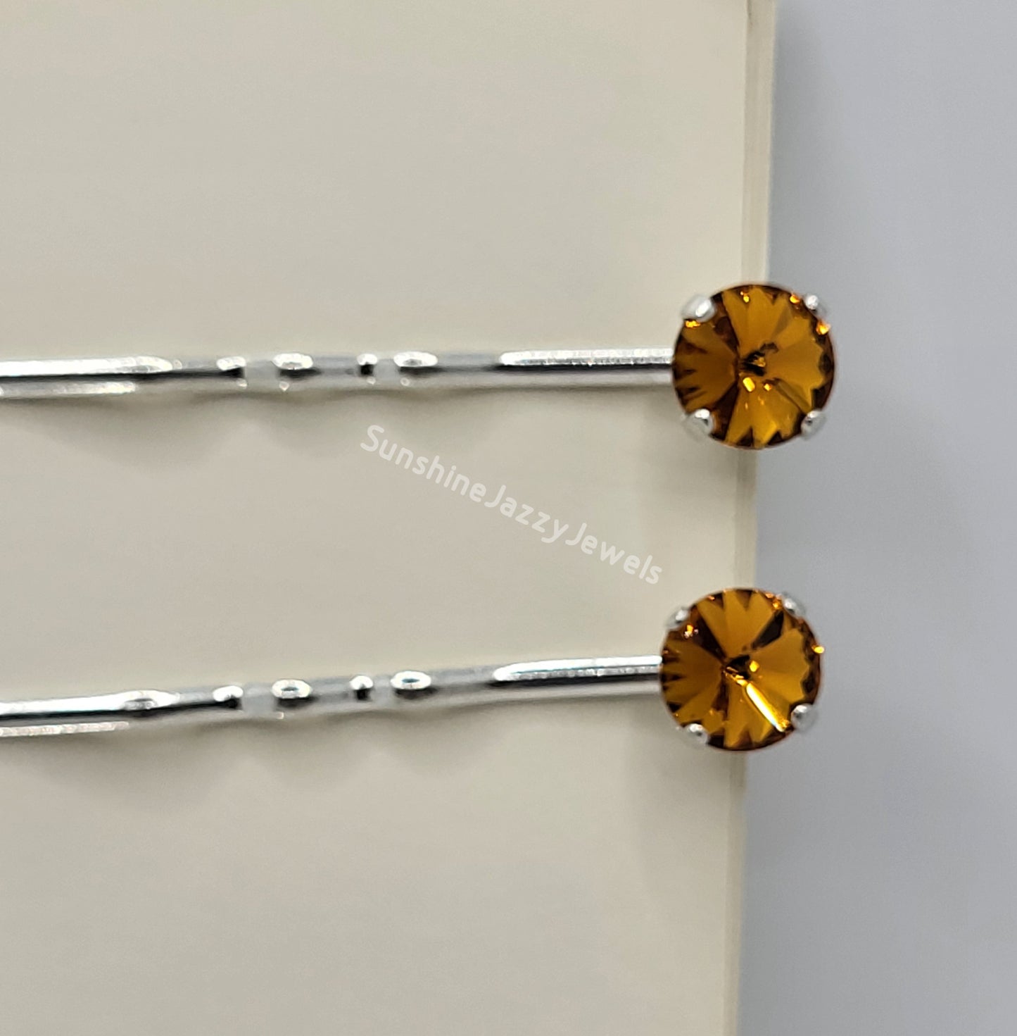 Hair/ Bobby Pins - Swarovski Crystal Chaton Stone; Pack of 2; Many Colors!