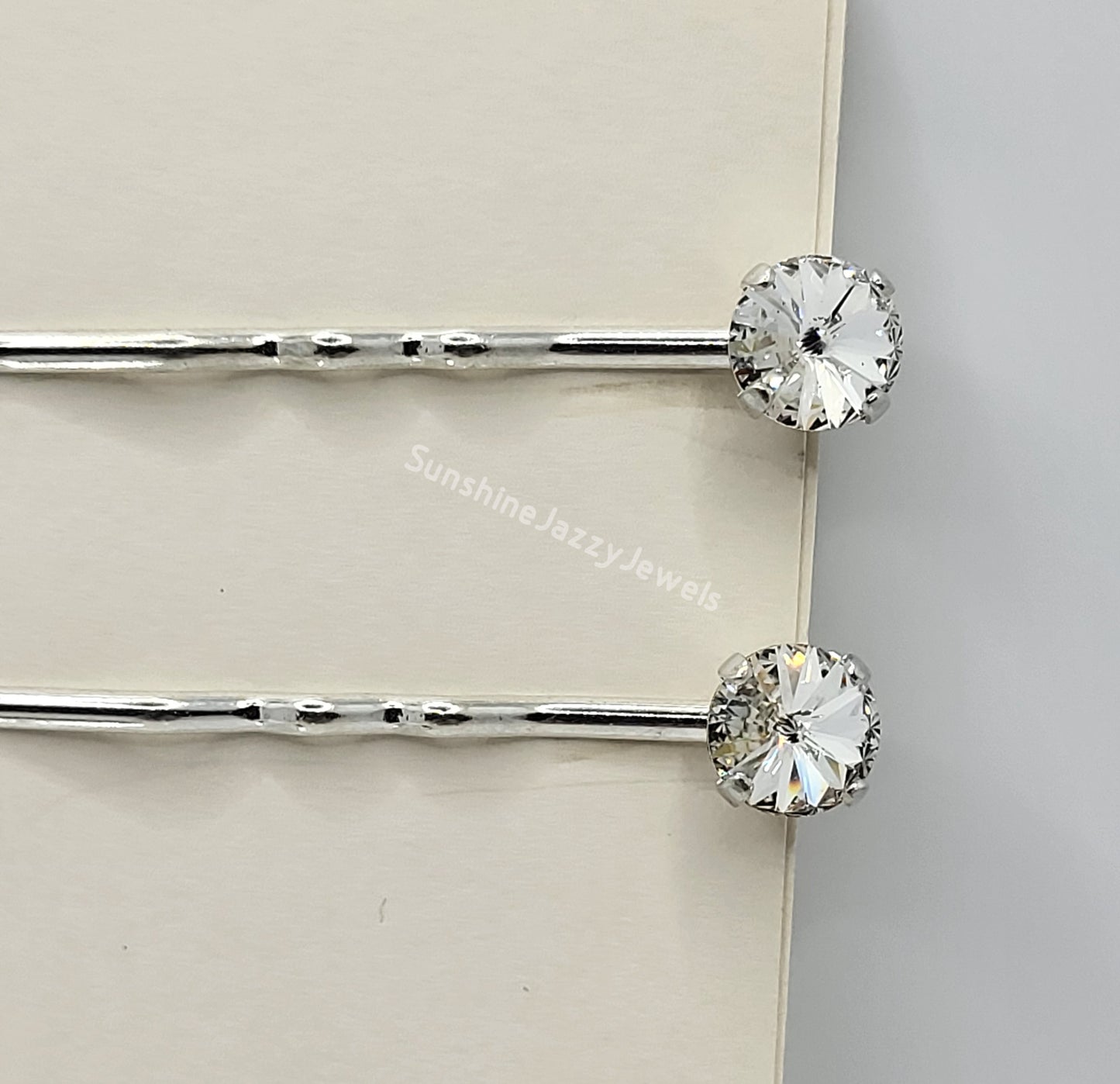 Hair/ Bobby Pins - Swarovski Crystal Chaton Stone; Pack of 2; Many Colors!
